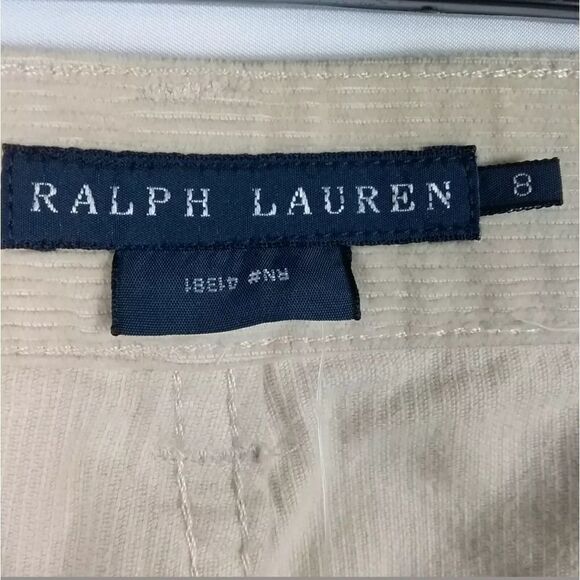 RALPH LAUREN SZ 8 CAFEAULAIT CORDUROY PANTS - Picture 2 of 6